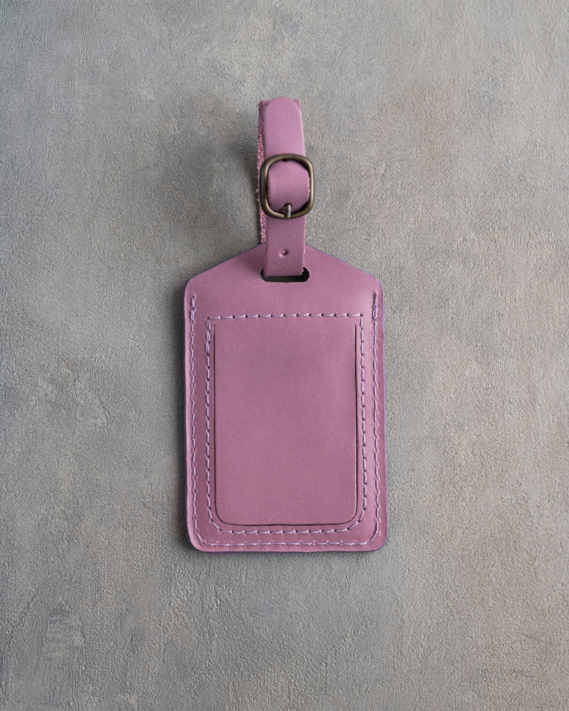 Classy Monogram Luggage Tag in Lilac Leather