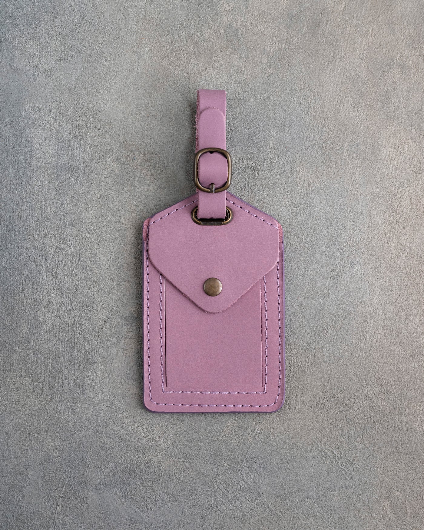Vine Monogram Luggage Tag in Lilac Leather