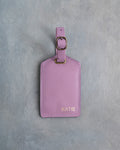 Minimalist Font Luggage Tag in Lilac Leather