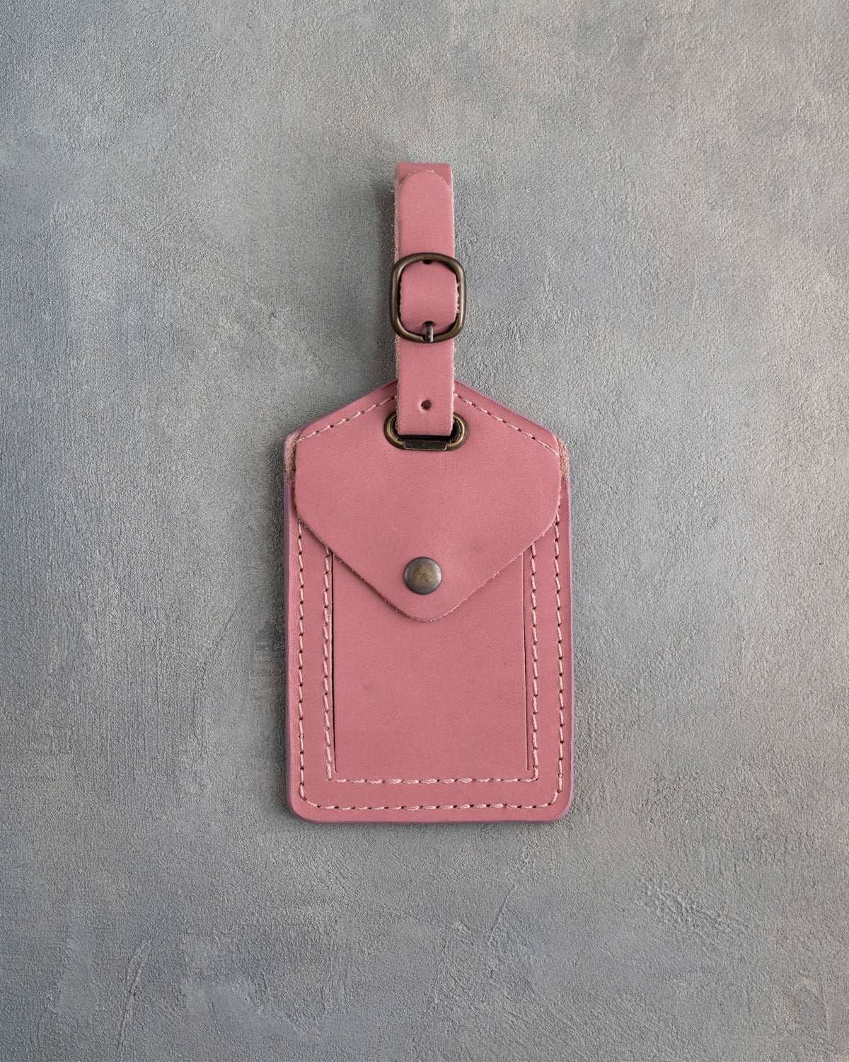 Minimalist Font Luggage Tag in Parisian Blossom Leather made to order
