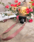 Parisian Blossom leather camera strap