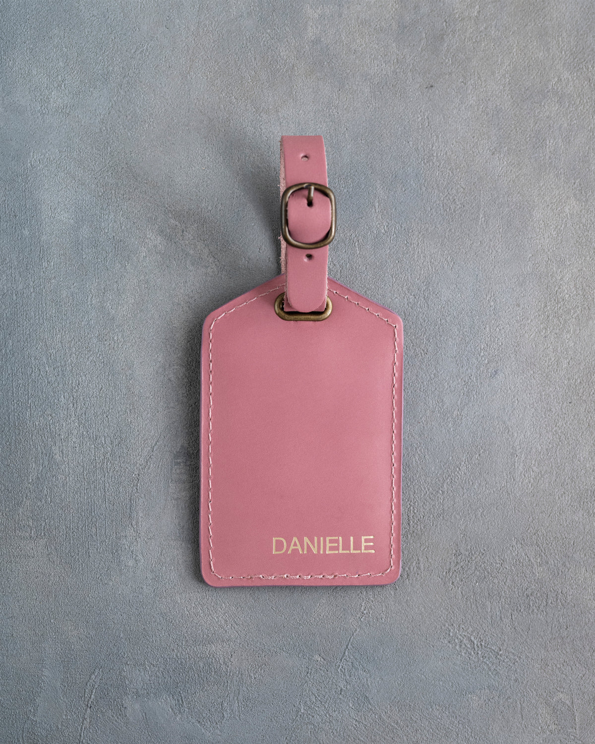 Minimalist Font Luggage Tag in Parisian Blossom Leather