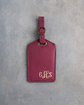 Vine Monogram Luggage Tag in Sangria Leather