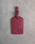 Vine Monogram Luggage Tag in Sangria Leather
