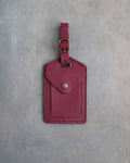 Vine Monogram Luggage Tag in Sangria Leather