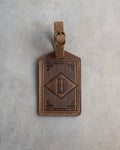 Classy Initial Luggage Tag in Sicilian Brown Leather