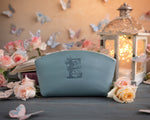 Turquoise Initial Makeup Bag