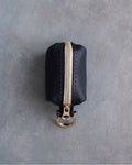 Black Leather Dog Poop Bag Holder