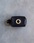 Black Leather Dog Poop Bag Holder