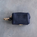 Blueberry Leather Dog Poop Bag Holder