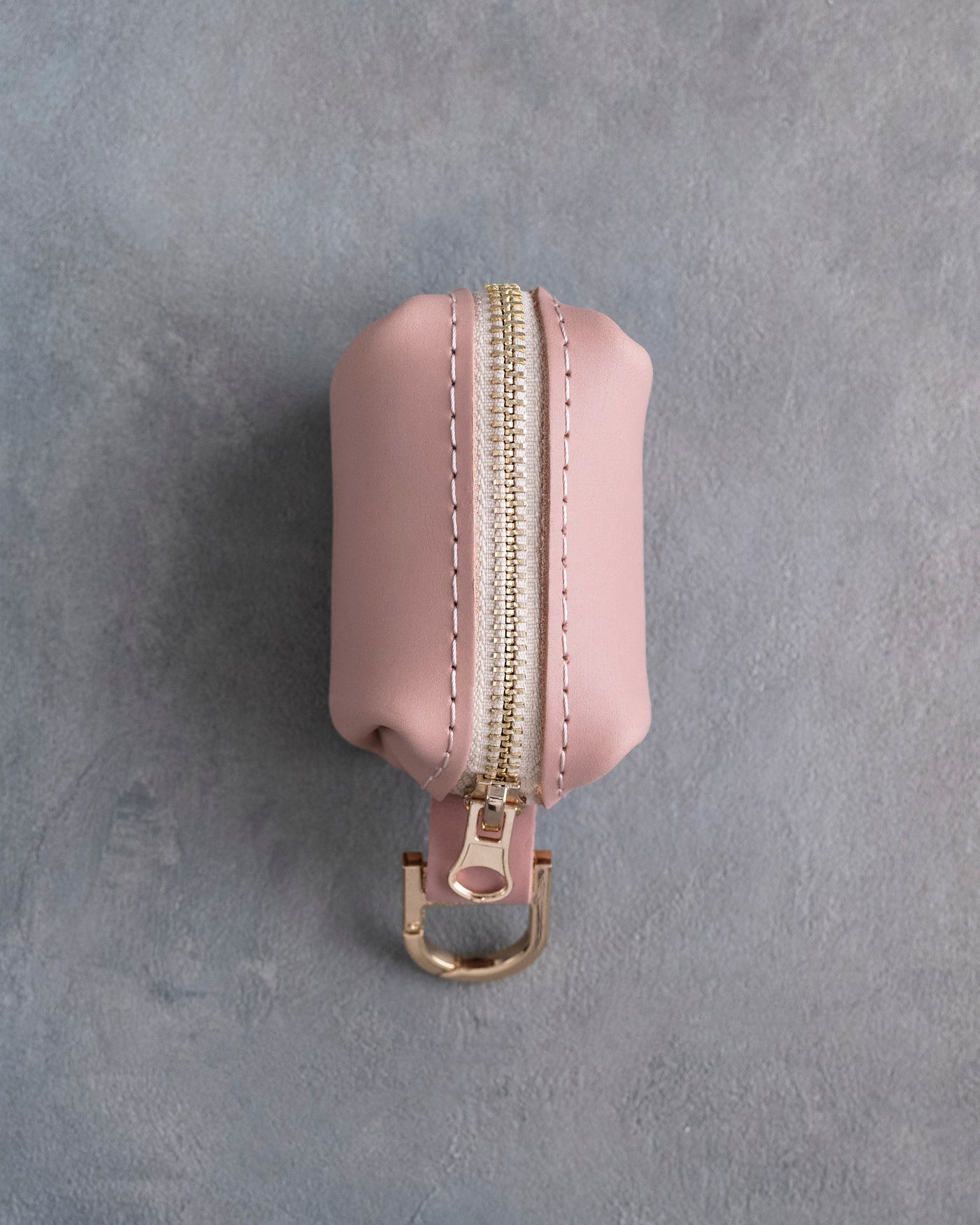 Blush Leather Dog Poop Bag Holder