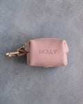 Blush Leather Dog Poop Bag Holder