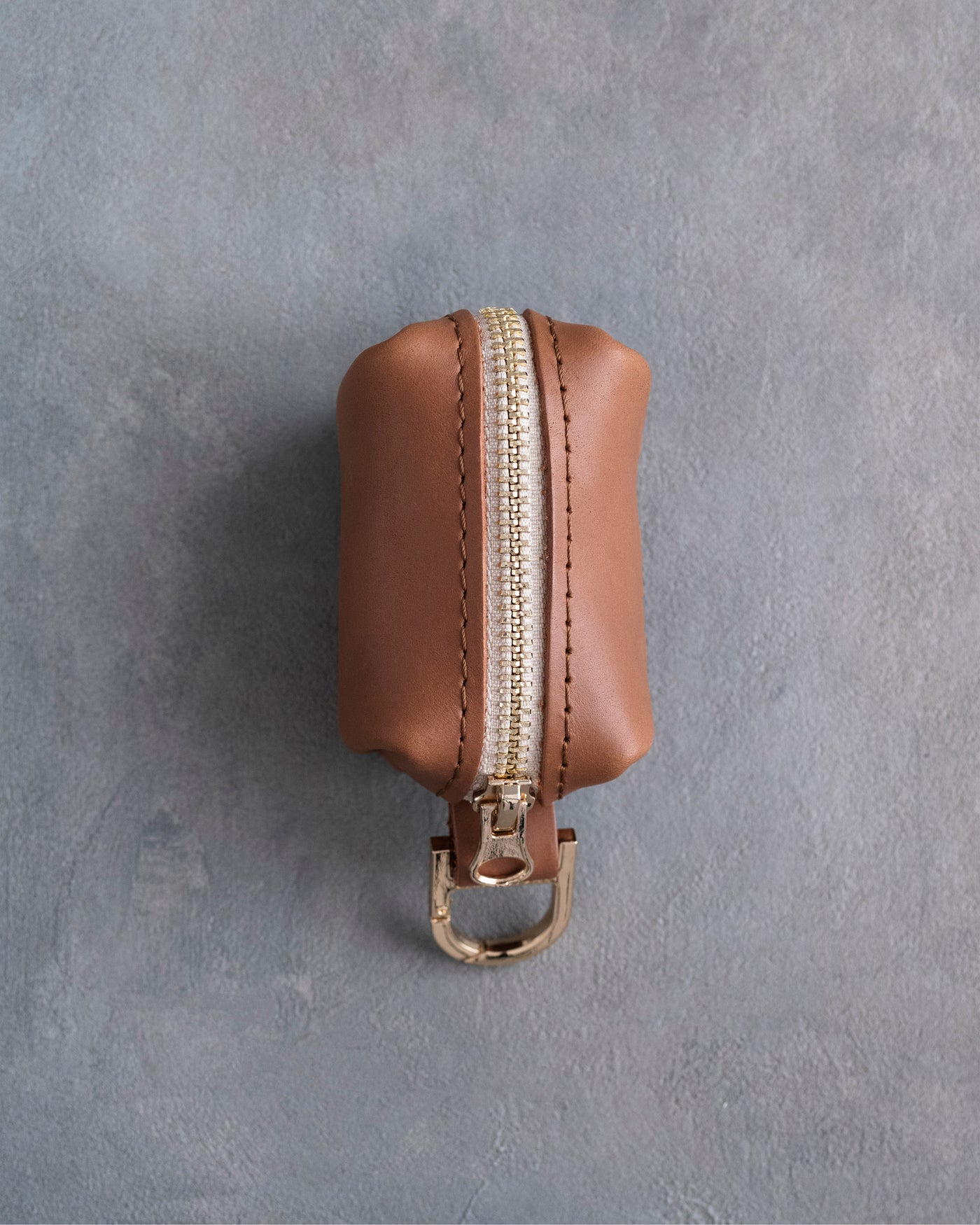 Caramel Leather Dog Poop Bag Holder