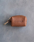 Caramel Leather Dog Poop Bag Holder