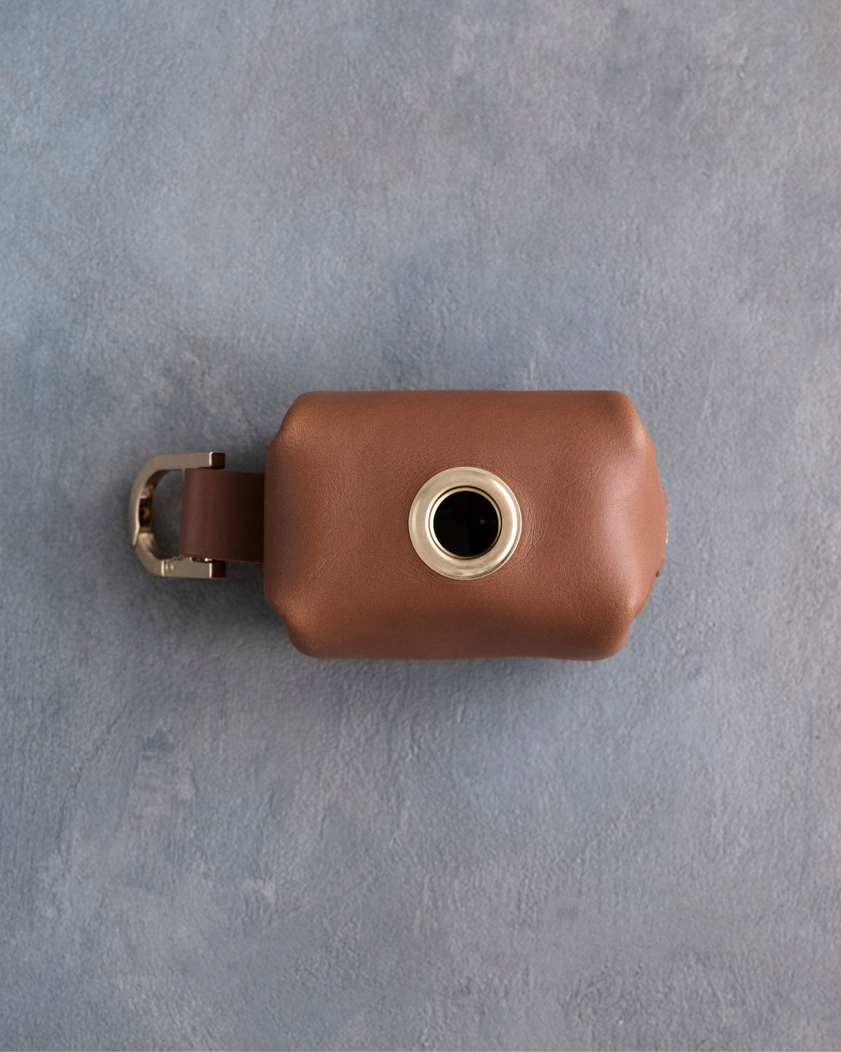 Caramel Leather Dog Poop Bag Holder made to order