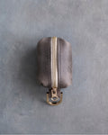 Country Gray Leather Dog Poop Bag Holder