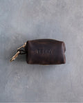 Dark Espresso Leather Dog Poop Bag Holder