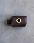 Dark Espresso Leather Dog Poop Bag Holder