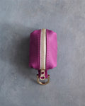 Fuchsia Leather Dog Poop Bag Holder