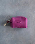 Fuchsia Leather Dog Poop Bag Holder