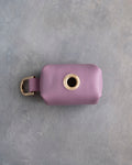 Lilac Leather Dog Poop Bag Holder