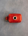 Poppy Red Leather Dog Poop Bag Holder