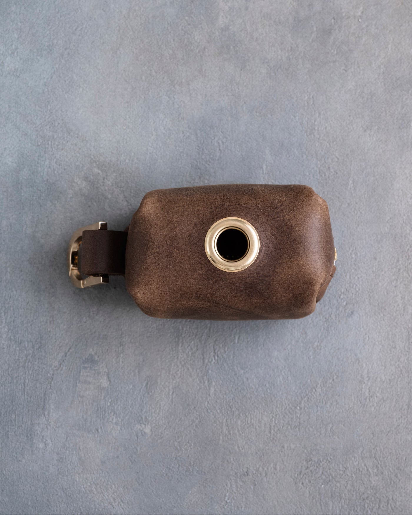 Sicilian Brown Leather Dog Poop Bag Holder