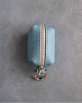 Turquoise Leather Dog Poop Bag Holder