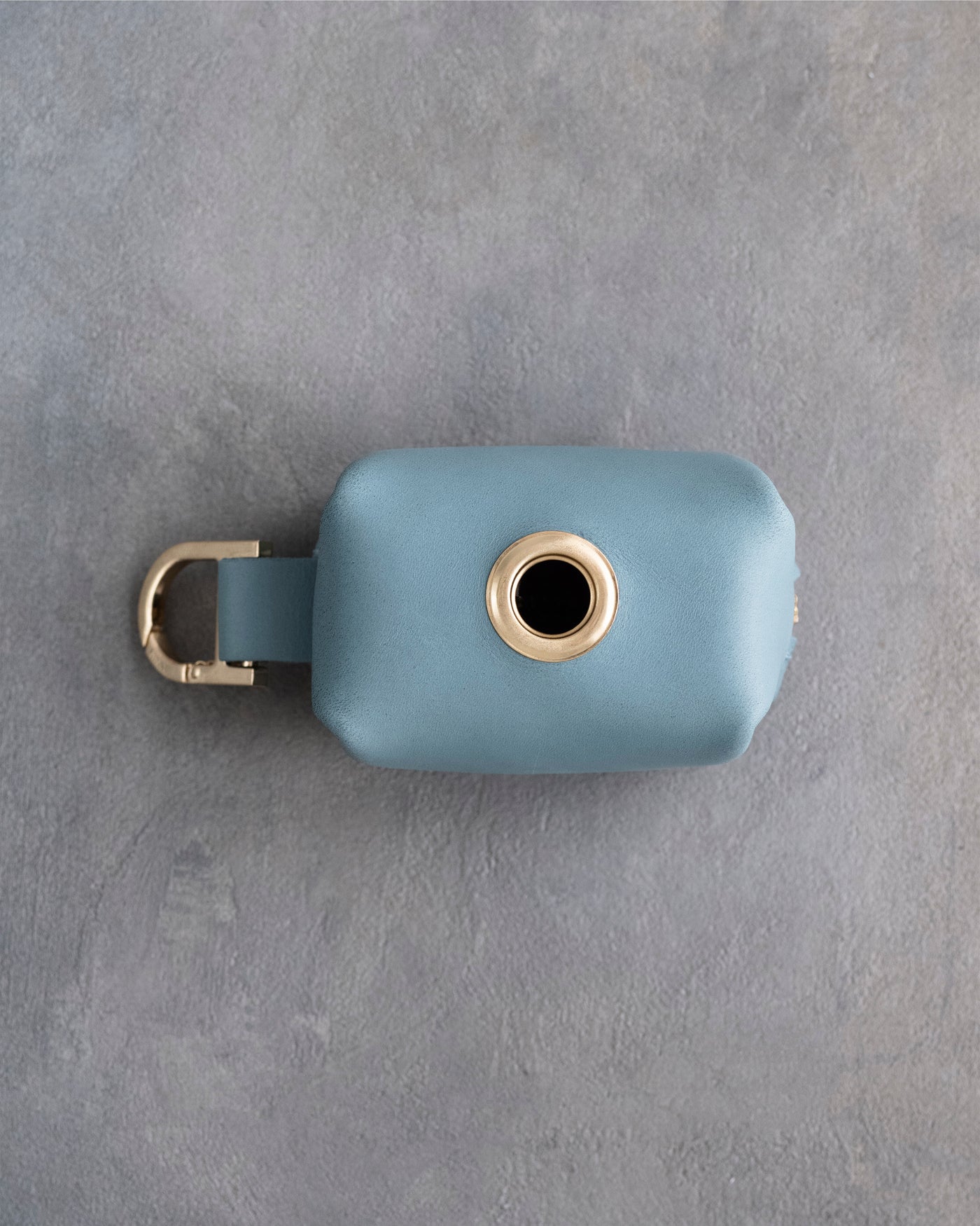 Turquoise Leather Dog Poop Bag Holder